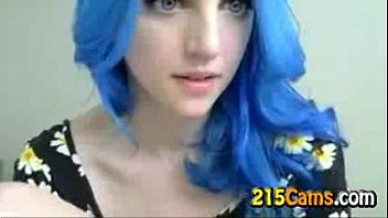 Blue Haired Girl Flowers Plays with Tits Free Porn Camsex Livesex