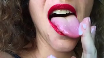 Cum in my mouth SlowMo spit destroy make-up