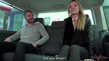 Stupid blonde cheated and fucked in car with huge cumshot