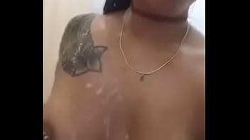 Horny Latina Whore Showering.