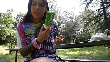 DP with toys asshole and pussy outdoors felicity feline