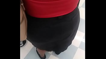 Lady with a fat FAT ass walking in store. (That ass is a monster)