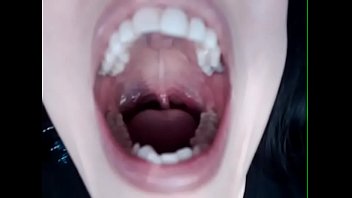 Up close mouth and pussy show