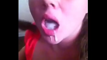 White girlfriend swallow