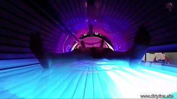 German MILF caught on Tanning Bed with a Cam