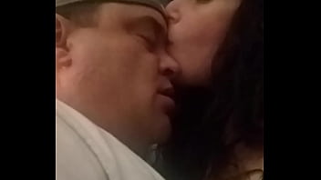 Married couple kiss goodnight homemade...sexy as hell