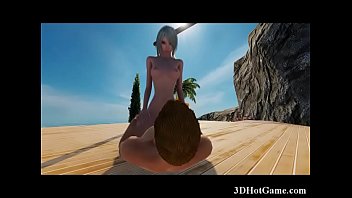 Young 3d animated girl in computer game