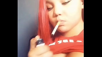 Lightskin Ebony Smokes A Cigarette