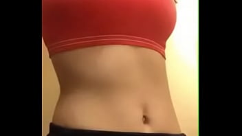 Homemade video with young beautiful girl at home