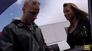 HUNT4K. Cuckold is waiting outdoors while stranger bangs his beauty