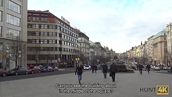 HUNT4K.Hunter finds greedy whore Jocelyne Z on Vaclav's square in Prague