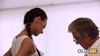 OLD4K. Crazy old and young sex scene of Liliane and her caring boss