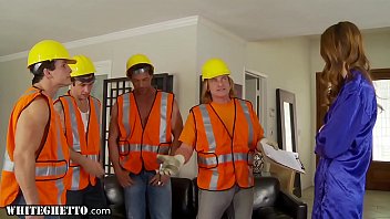 Jenna Justine's Hubby Don't Fuck so these Workers Take Care Of Her