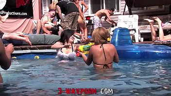 3-Way Porn - Big Swingers Party Outside by the Pool
