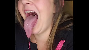 Slobber Dripping from Mandie's Long Tongue