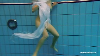 Naked swimming and stripping underwater perfect body ever