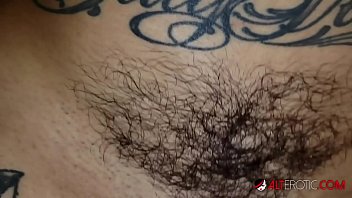 Busty tattooed brunette has her pussy pounded by a big cock before she gets tattooed
