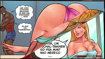 Comics in Portuguese. blonde fucks daddy at the gym