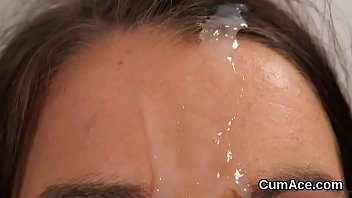 Arousing chick enjoys a face fucking and lots of semen on her face