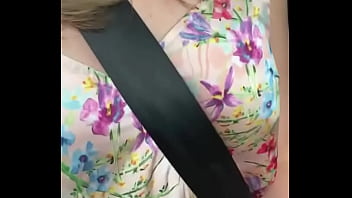 Naughty driving and showing all horny tits