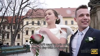 HUNT4K. Cameraman meets teen couple in Prague and offers good money
