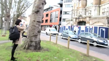 Naughty amateur goddess Gia Whitechapel pissing on herself in public