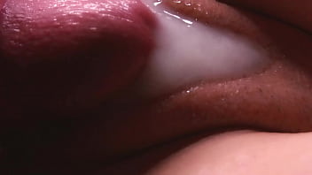 Slow mo. Extreme close-up. Cummed in between her labia