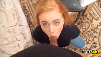 DEBT4k. Fuck is a punishment that waits for the curly Russian waitress