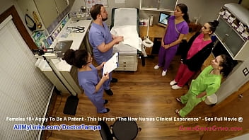 CNA Interna Reina, Lenna Lux, Angelica Cruz Preform First Experience Medically Checking Patients While Instructor Nurse Lilith Rose and Doctor Tampa Look On To Assess What The New Nurses Have Learned During Their Classes #SocialAwarenessPorn