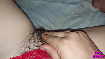 Fingering my stepcousin at my step uncles' house, she lets me see her hairy pussy