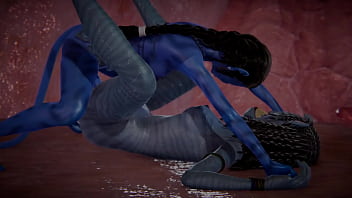Avatar - Neytiri - Blue skined alien girl - Sex and pussy licking with orgasm - Futanari animation