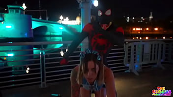 Gibby the clown fucks the dog sh!t out of Jaelynnpiggs outside dressed as Spider-Man