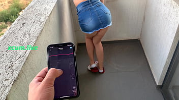 Controlling vibrator by step brother in public places nzporn.live