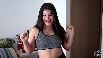 Juicy natural tits latina tries on all of her bra's for you!