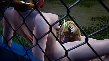 Xenoblade - Mythra x Pyra - Lesbian pussy licking, scissoring and squirting - 3d Porn