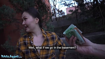 Public Agent Chinese Hottie Gets Fucked Doggystyle in a Basement