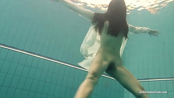 Swimming pool hotties swim and strip for you