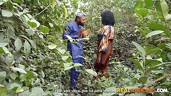Nubian African Black Real Couple Homemade Sextape Sneaking Off Into Woods For Risky BBC BJ Deepthroat Facefuck