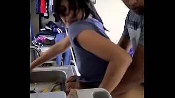 Cute amateur Mexican girl is fucked while doing the dishes