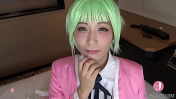 Rich blowjob service of a cute girl with green hair costume!