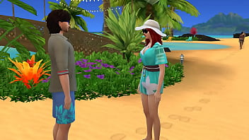 Redhead fucking on a tropical beach - The Sims 4 WichedWhims