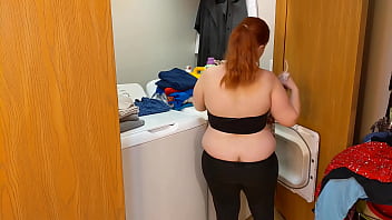 Pregnant stepSister Doing Laundry Gets Stuck and Fucked by Big stepBrother featuring SinSpice