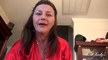 Your 55yo Mature Hairy Step-Aunt Joana massages you and Jacks you Off (POV Experience)