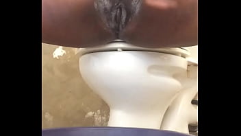Black pussy shaved at home for fresh air of summer