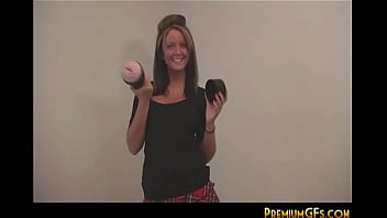 Kayden Krush recieve a Fleshlight toy. She rubbing her pussy together with fleshlight like pussy. She fingering both pussy and fleshlight