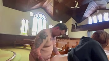 Sexy slut love getting bent over in a church
