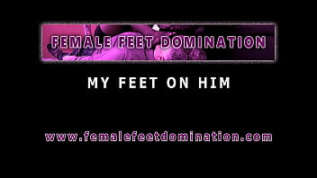 Teen femdom footjob and foot smelling in pantyhose - Trailer