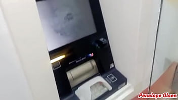 Blowjob at the bank's ATM on the Colombian coast. (Outdoor public exhibitionism)