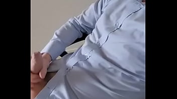 Cumming on my shirt in the home office