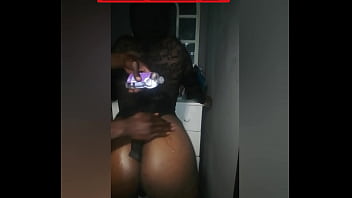 Ebony couple fucks raw and comes inside